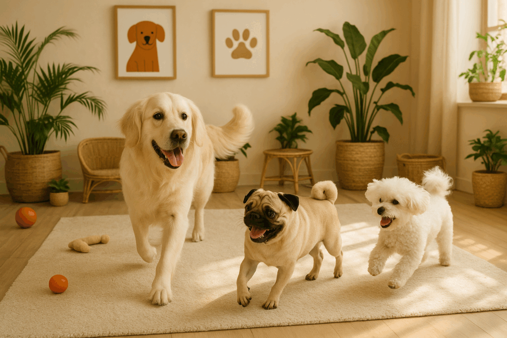 doggie daycare with 3 dogs