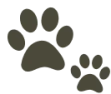paw prints dark green large